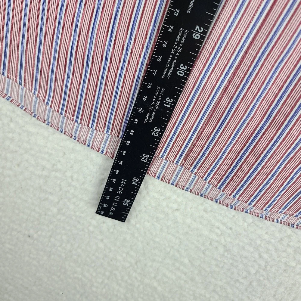 Banana Republic Dress Shirt Mens Large‎ Blue Red Non Iron Classic Fit Button Up